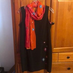 Awesome stretch poly dress & scarf